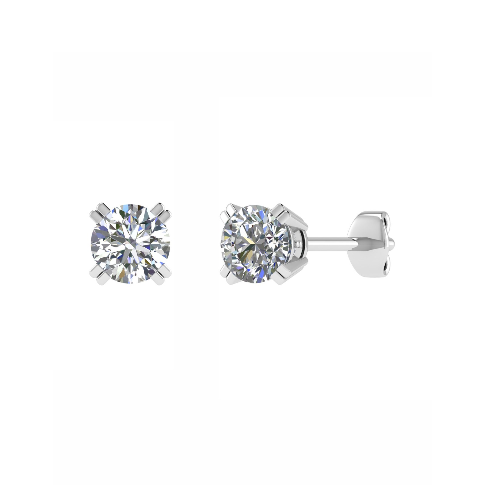 Jayna Natural Double Prong  Diamond Earrings