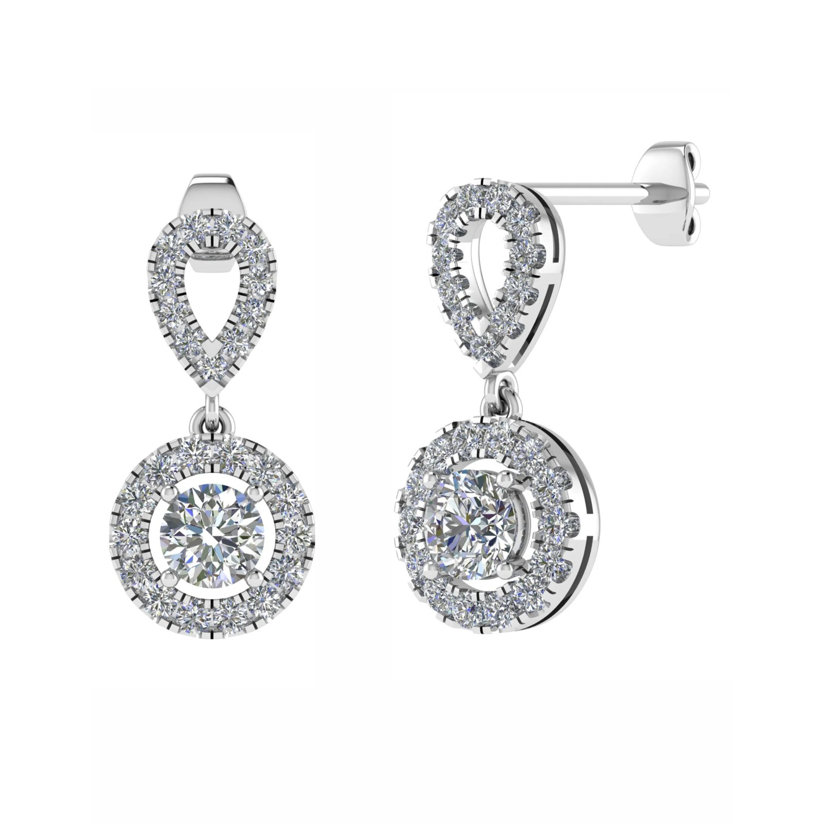 Lodema Natural 4 Prong Set  Diamond Earrings