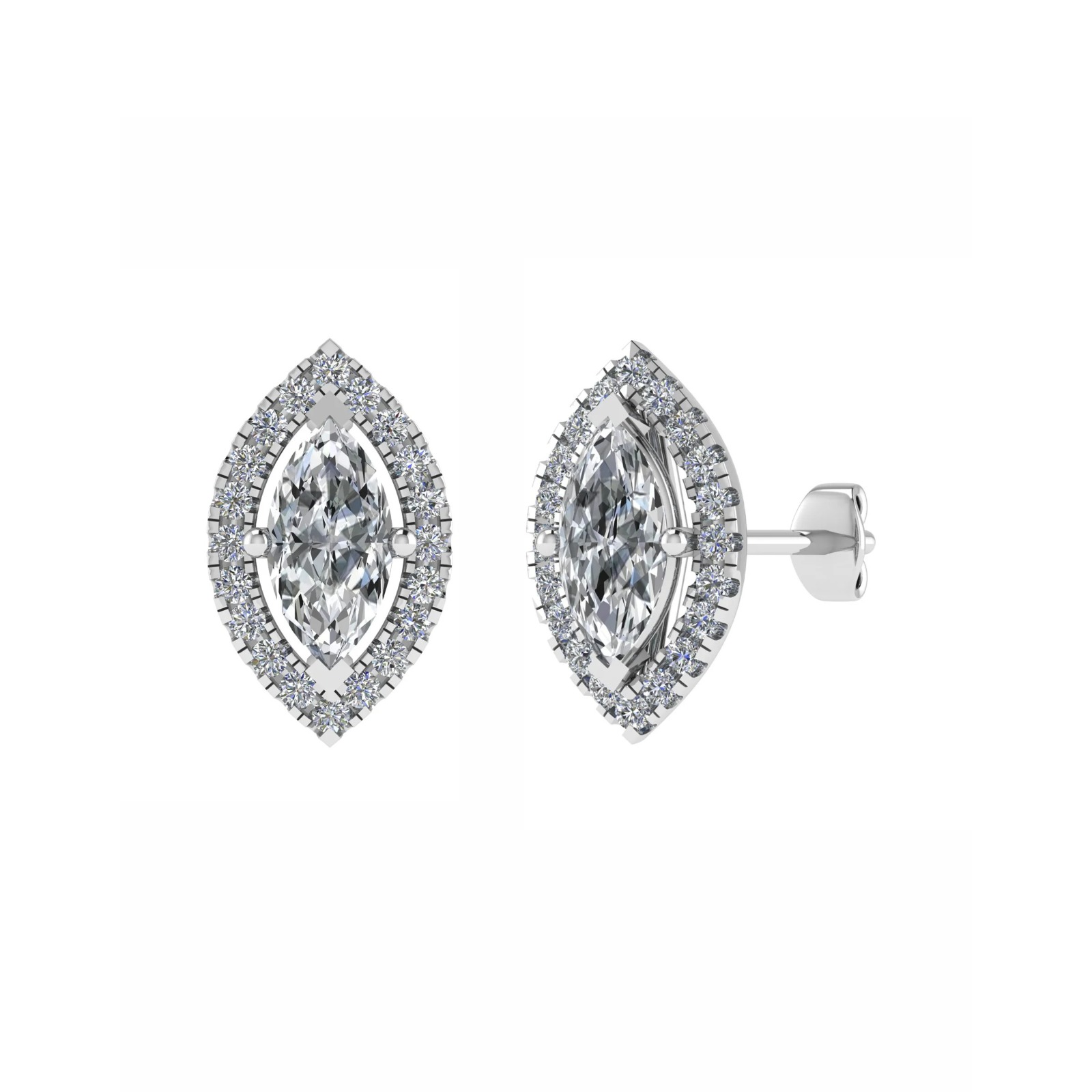 Jocelyne Natural 4 Prong  Diamond Earrings