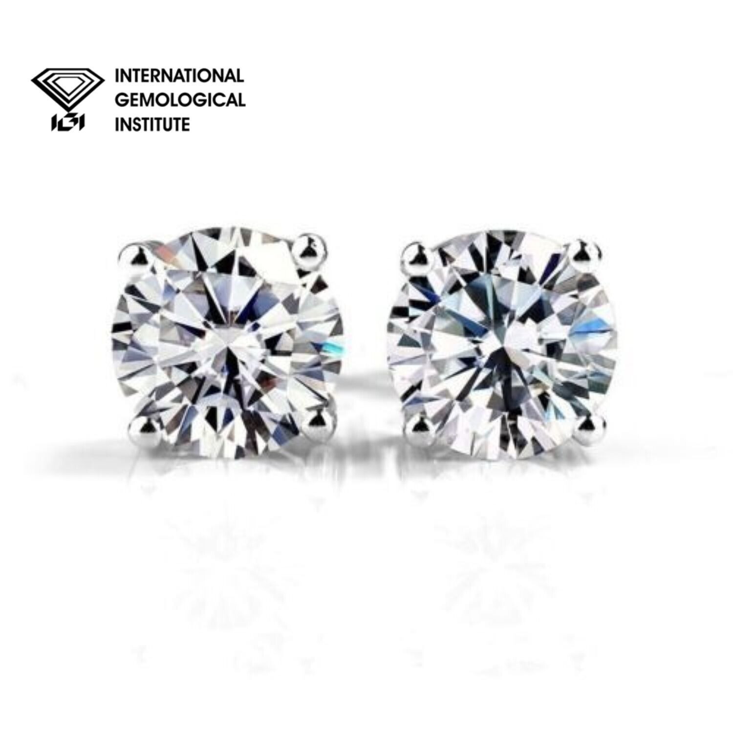 Rheena Lab-Created 4 Prong  Diamond Earrings