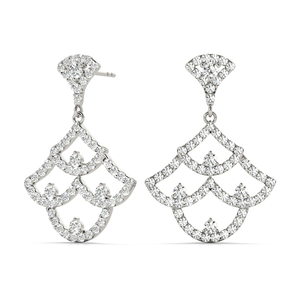 Hallie Natural Pave Set  Diamond Earrings