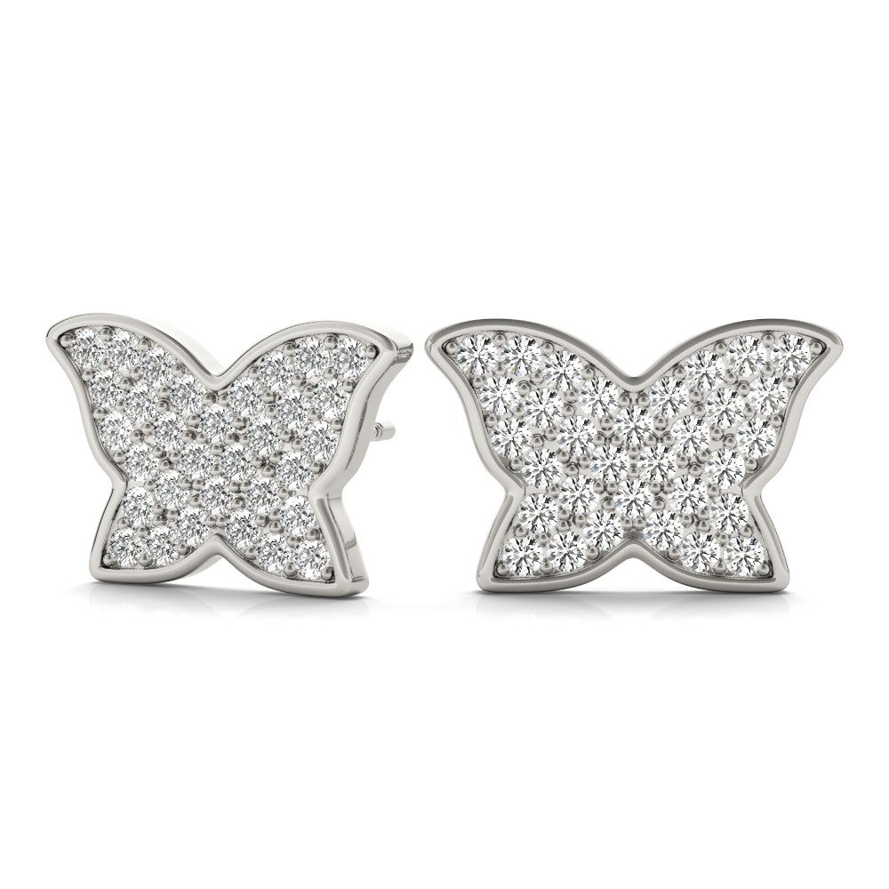 Brooks Natural Pave Set  Diamond Earrings