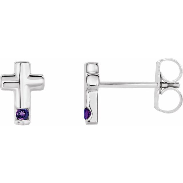 Petriciya Amethyst Channel Set  Diamond Earrings