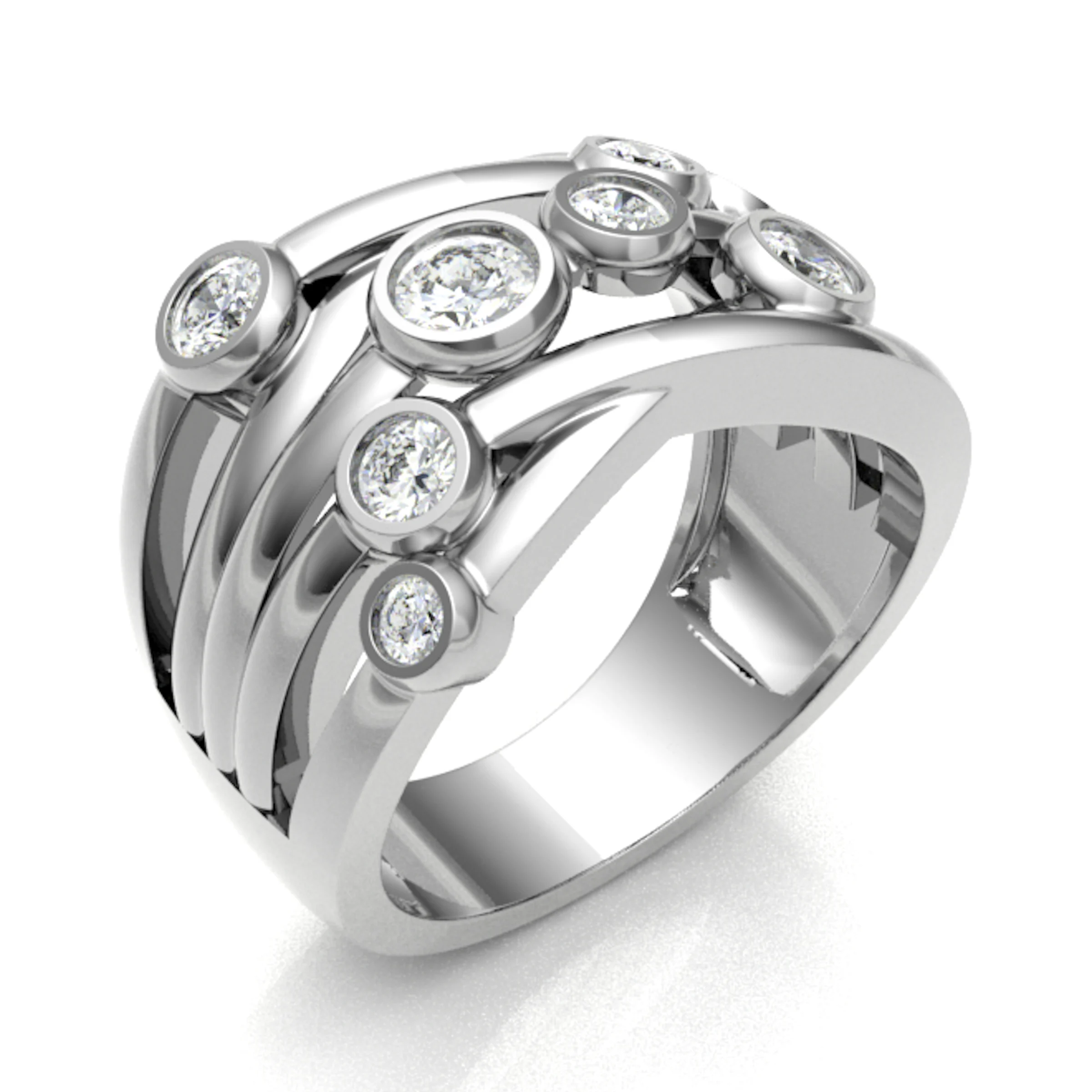 Eadburh Natural Bezel  Diamond Ring