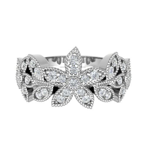 Evalene Natural Pave Set  Diamond Ring