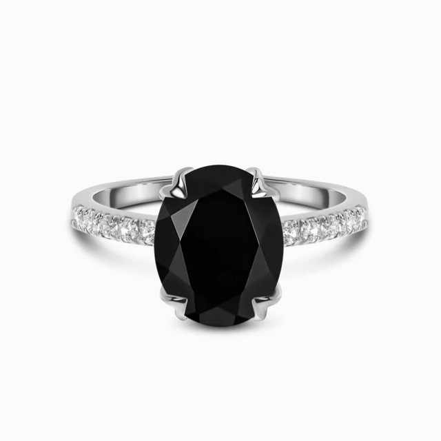 Sobiya Black Diamond 4 Prong Engagement Ring