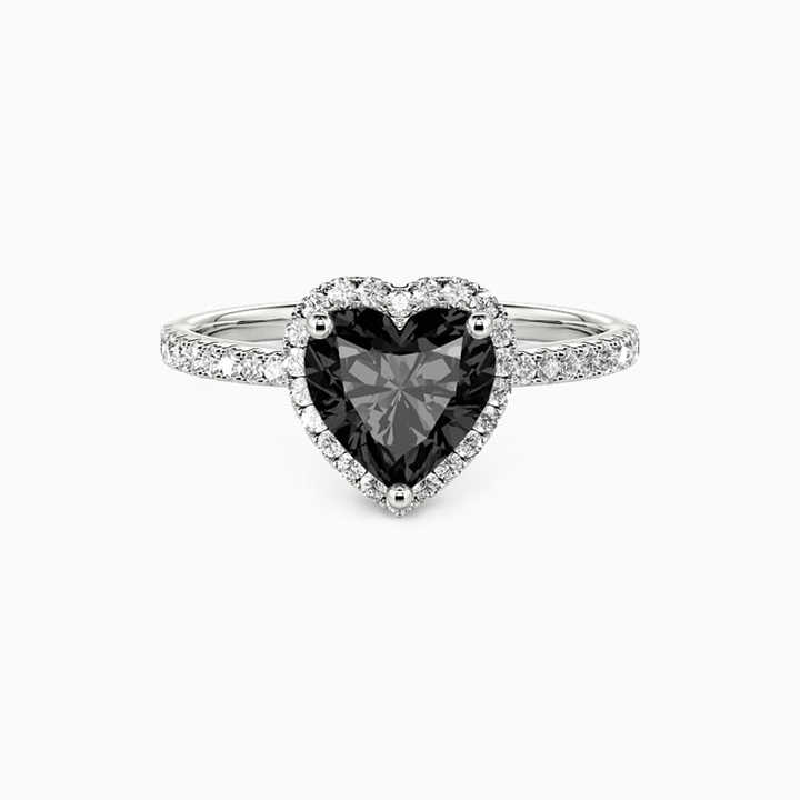 Filomina Black Diamond 3 Prong Engagement Ring
