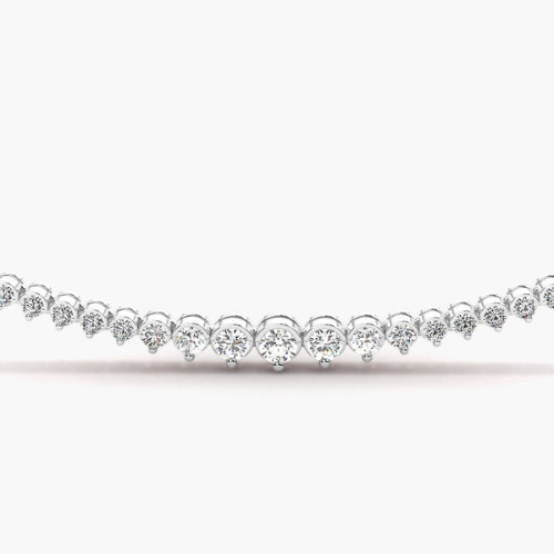 Tenora 4.01 Carat Natural Diamond Semi Bezel  Necklace