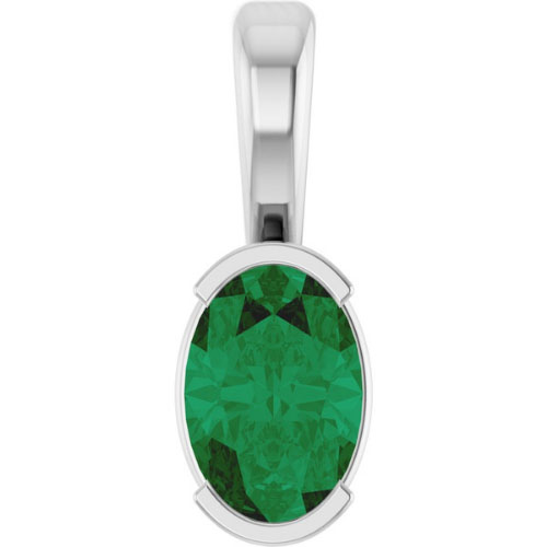 Wenona Emerald Semi Bezel  Necklace