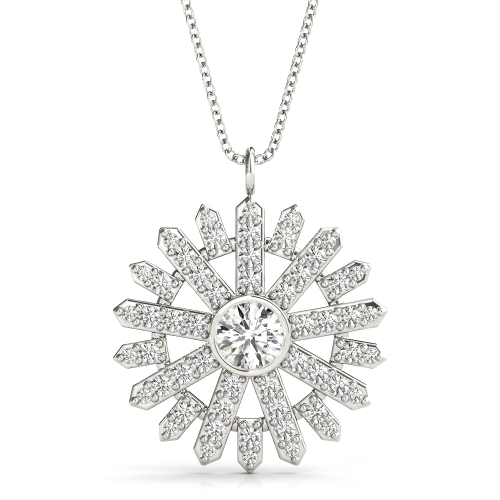 Caleb Natural Diamond Bezel Set Necklace