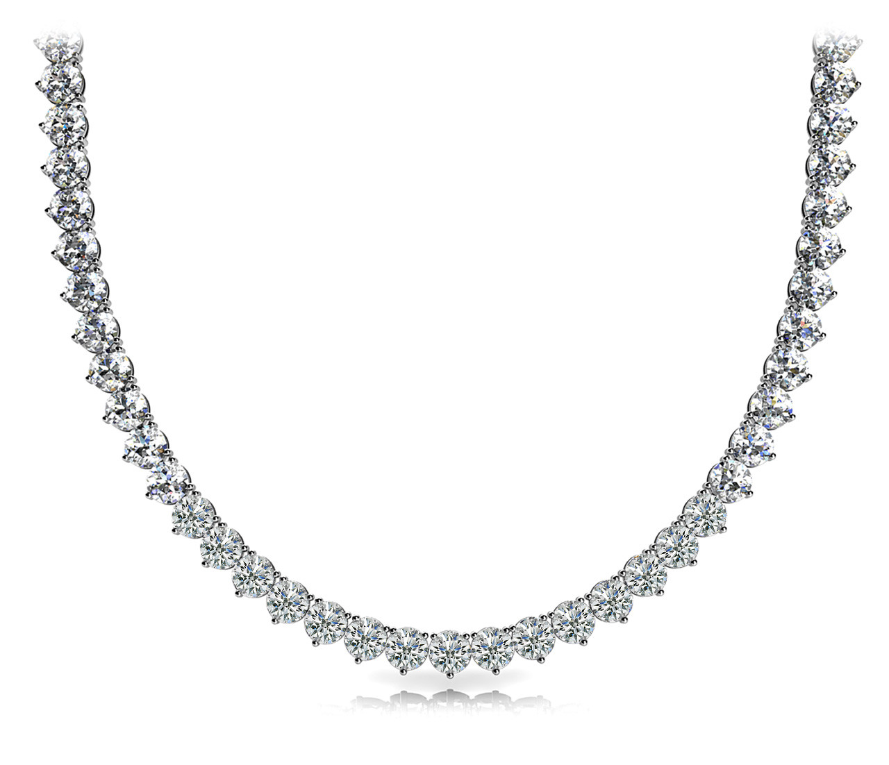Varenya Natural Diamond 3 Prong Set Necklace