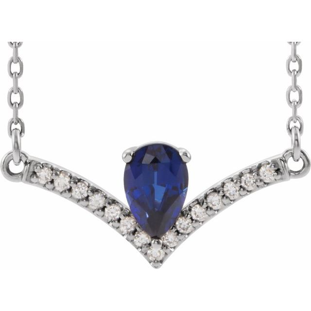 Panjai Blue Sapphire 3 Prong  Necklace