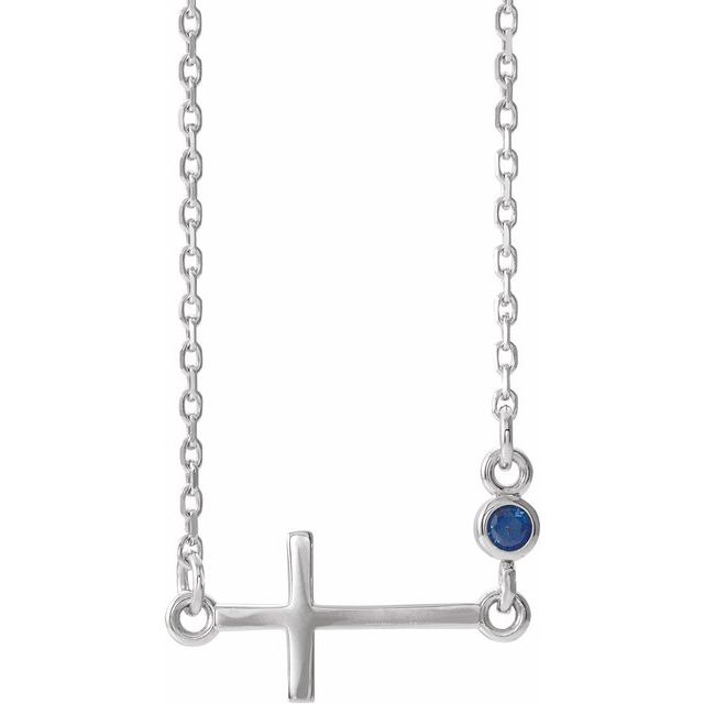 Paramita Blue Sapphire Bezel Set  Necklace