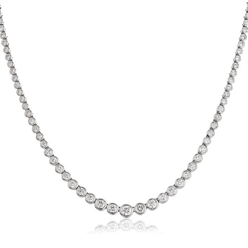 Tammey 5.50 Carat Natural Diamond Bezel Set  Necklace