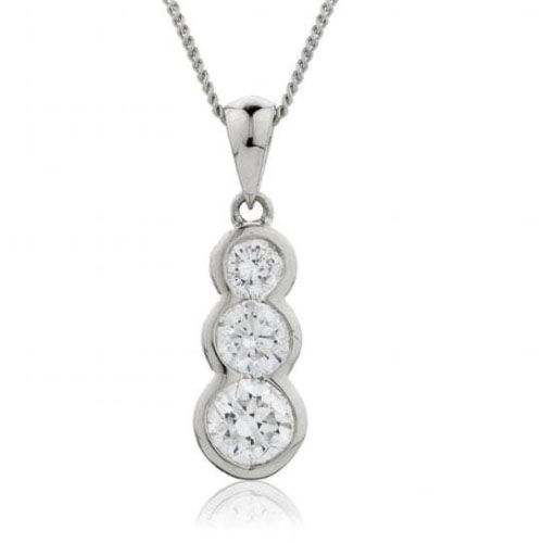 Theolene 0.50 - 1.00 Carat Natural Diamond Semi Bezel  Necklace