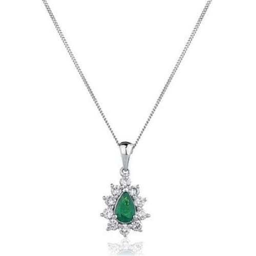 Willow Emerald Prong Set  Necklace