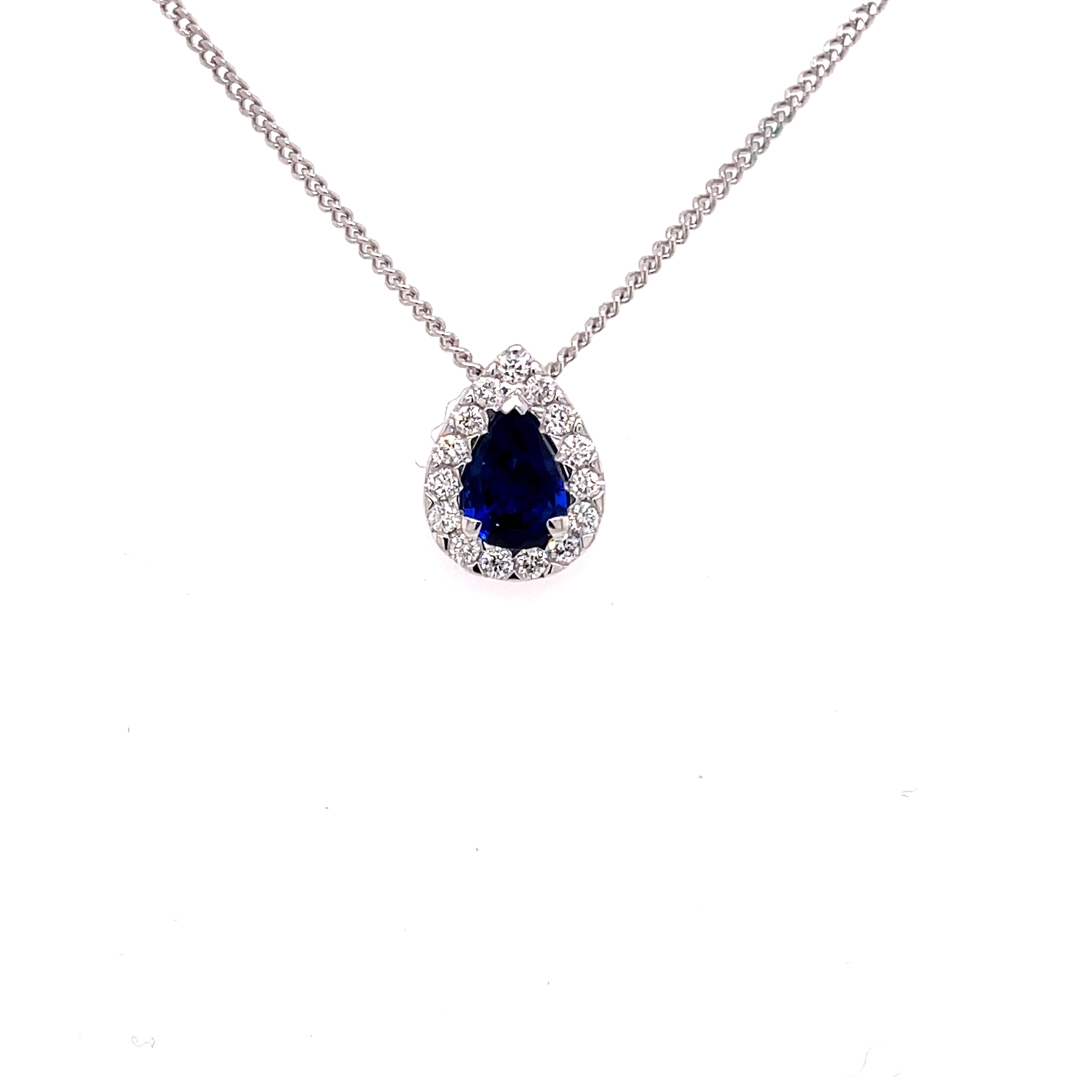 Panan Blue Sapphire Prong Set  Necklace