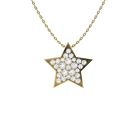 Tyenna Natural Diamond Pave Set  Necklace
