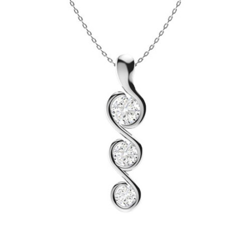Theorigitha 0.50 - 1.00 Carat Natural Diamond Semi Bezel  Necklace