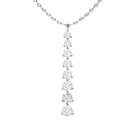 Theronda Natural Diamond 3 Prong  Necklace