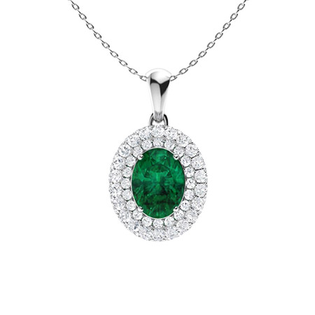 Winter Emerald 4 Prong  Necklace