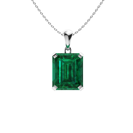 Geranium Emerald 4 Claw Set  Necklace