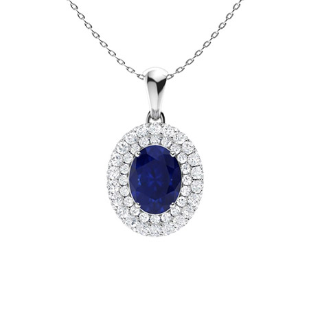 Panha Blue Sapphire 4 Prong  Necklace