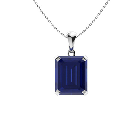 Panima Blue Sapphire 4 Claw Set  Necklace