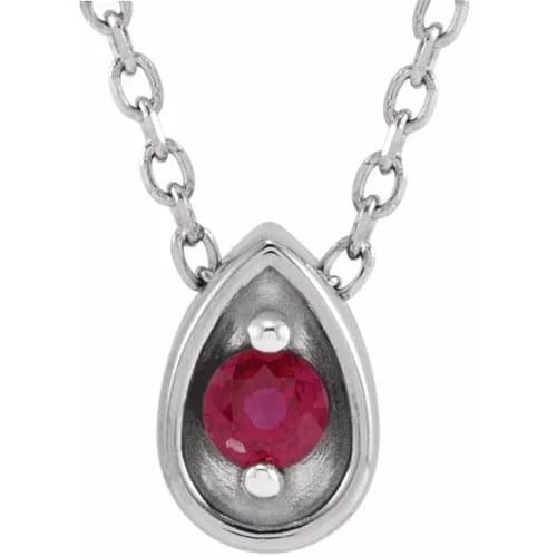 Pasquina 0.09 Carat Natural Ruby 2 Prong  Necklace