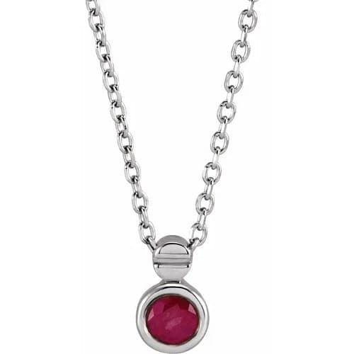 Pavana Natural Ruby Bezel Set  Necklace