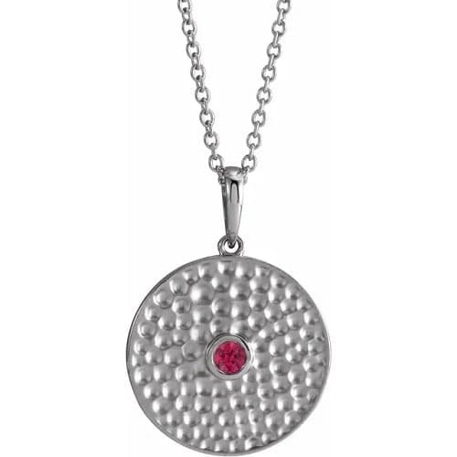 Pascalle 0.09 Carat Natural Ruby Bezel Set  Necklace