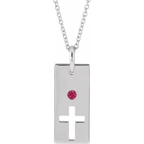 Ilex Natural Ruby Bezel Set  Necklace