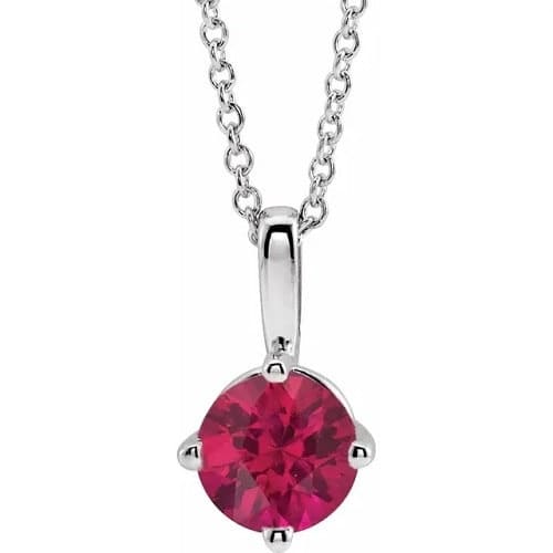 Phillida Natural Ruby 4 Prong  Necklace