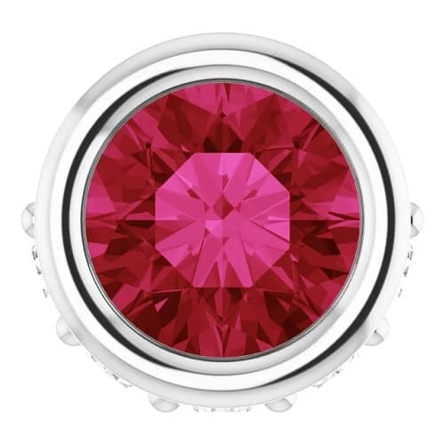 Perin Natural Ruby Bezel Set  Necklace