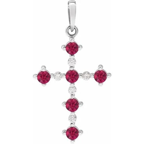 Petronella Natural Ruby Prong Set  Necklace