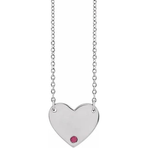 0.03 Carat Round Cut Ruby Natural And Lab-Grown Heart Pendent With Bezel-Set