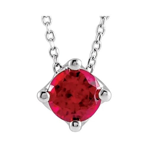 Pervinca Natural Ruby 4 Prong  Necklace