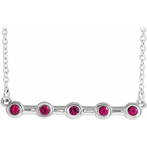 Peggi Natural Ruby Bezel Set  Necklace