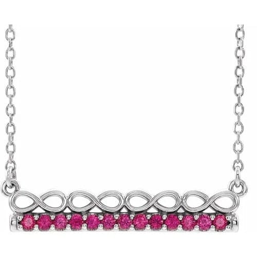Perdy Natural Ruby Shared Prong  Necklace
