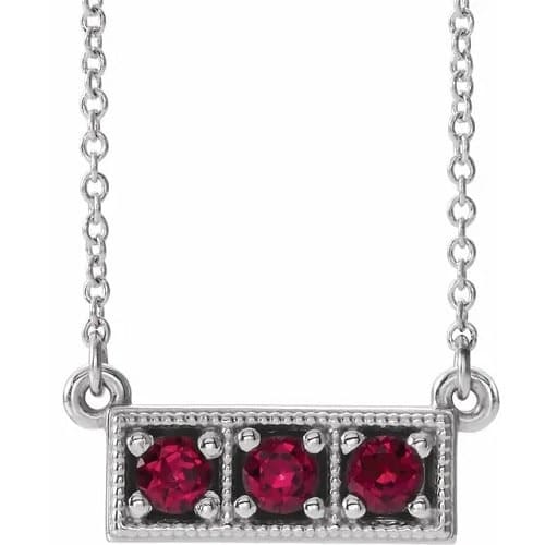 Permelia Natural Ruby 4 Prong  Necklace