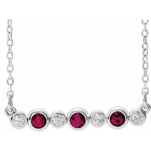 Pehila Natural Ruby Bezel Set  Necklace