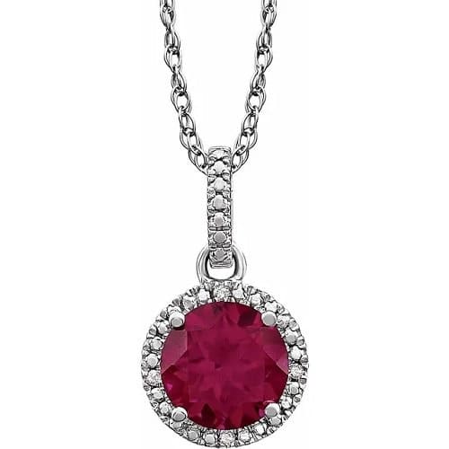 Photine Natural Ruby 4 Prong  Necklace