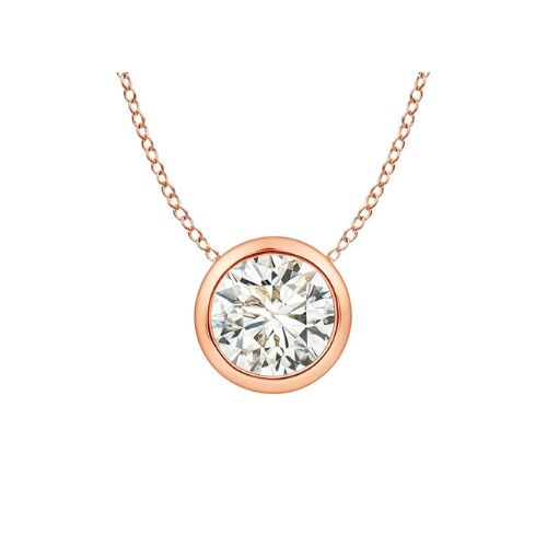 Quenild Natural Diamond Bezel Set  Necklace