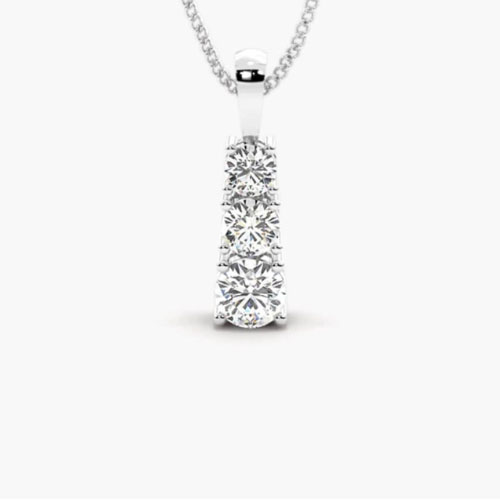 Theffanie 0.50 - 1.00 Carat Natural Diamond 4 Prong  Necklace