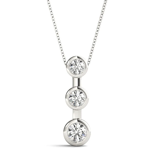 Theberga 0.50 - 1.00 Carat Natural Diamond Bezel Set  Necklace