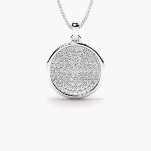 Penthea Natural Diamond Pave Set  Necklace