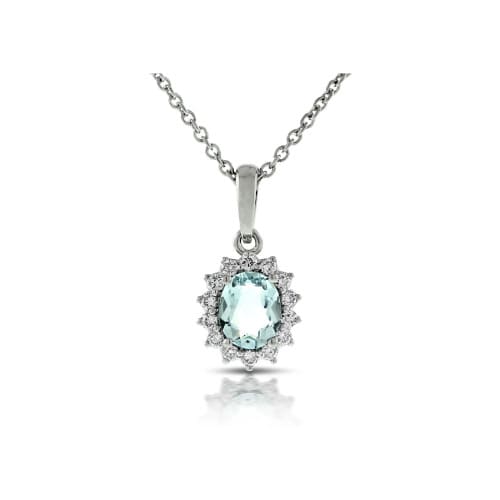 Pomana Aquamarine 4 Prong  Necklace