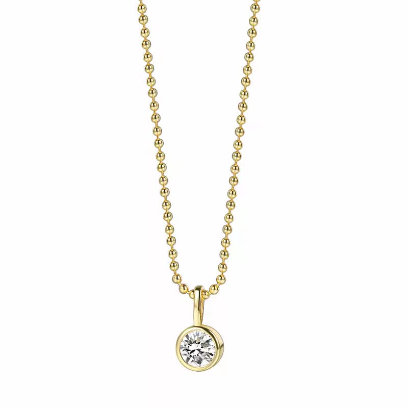 Quenilda Natural Diamond Bezel Set  Necklace