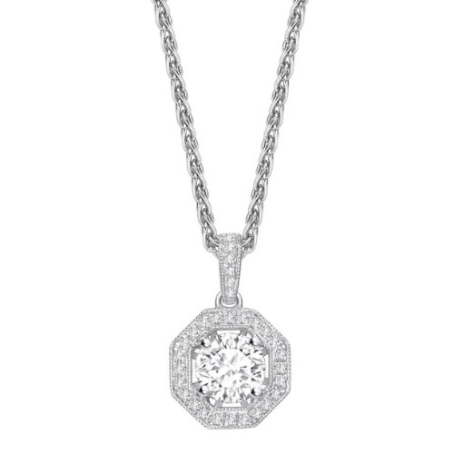 Tesia Natural Diamond 4 Prong  Necklace