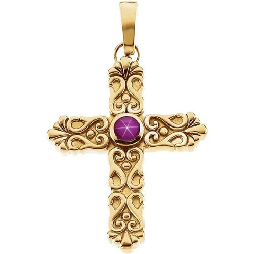 Polis Natural Ruby Bezel Set  Necklace